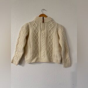 Aran Crafts Natural Color 1/2 Zip Sweater